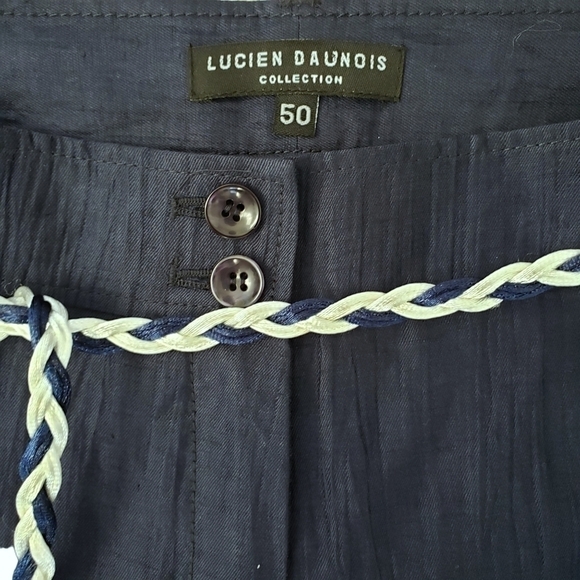 NWT Navy Blue Linen Blend Straight Leg Pants Lightweight Plus Size - Picture 5 of 9